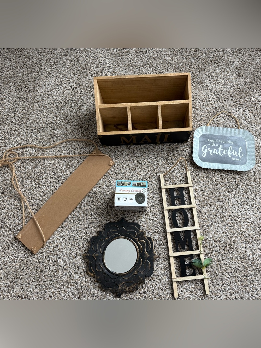 Bundle of home decor - letter holder - mail holder - hanging shelf